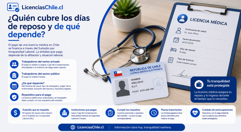 Quién paga una licencia médica en Chile y de qué depende